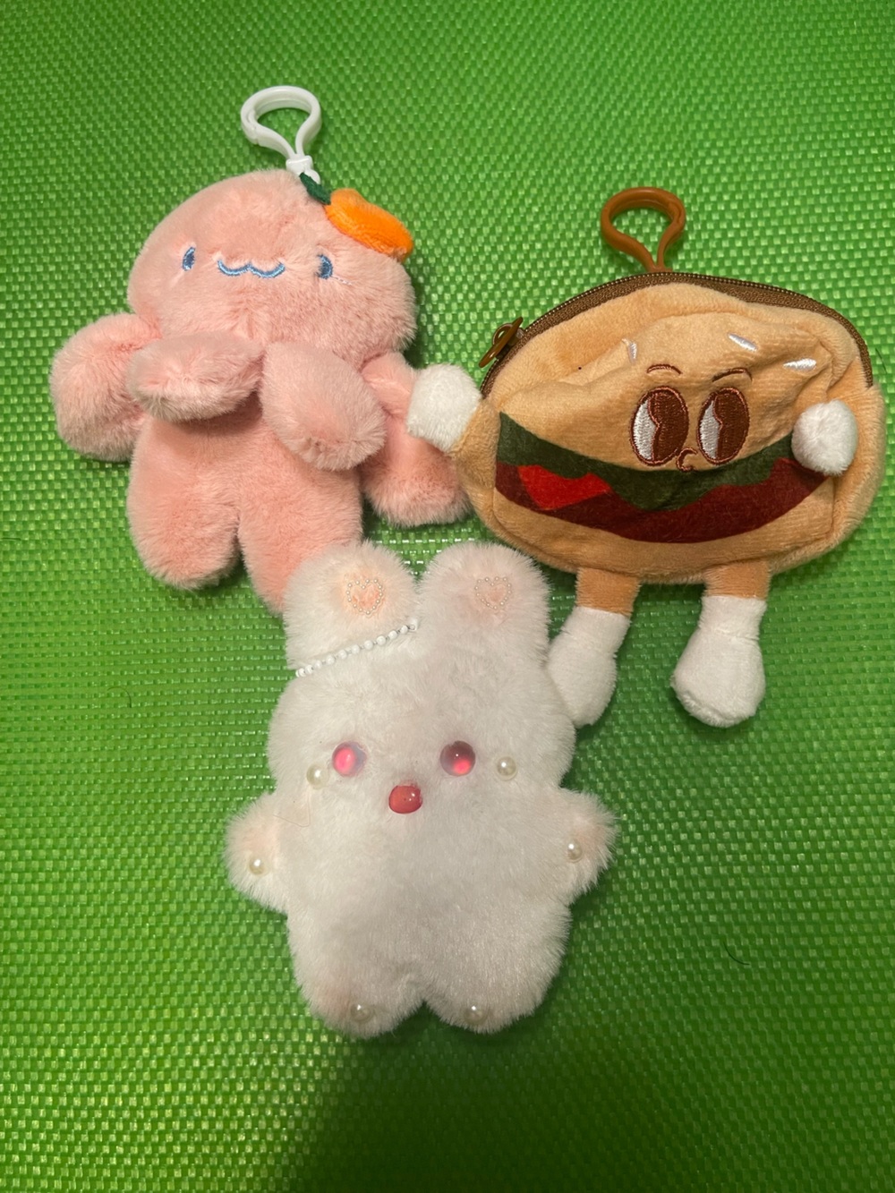 No Boundaries Plush Octopus Keychain - Peach Pink with Orange Accent